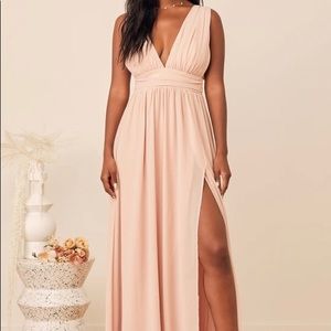 Lulu’s Heavenly Hues blush pink maxi dress large